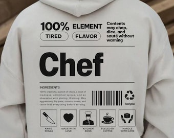 Chef Funny Hoodie, Baker Gift, Funny Cook Hoodie, Cooking Gift, Culinary Teacher, Sous Chef, Culinary School Apparel, Kitchen Humor Jumper