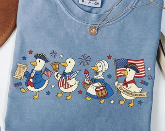 America 250 Years Shirt, Comfort Colors Funny Patriotic Tee, Silly Goose Shirt, Civil War History, USA Anniversary Semiquincentennial