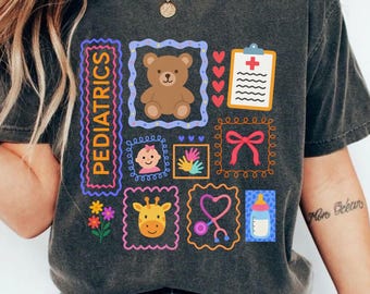 Comfort Colors Pediatric Nurse Shirt, PEDS Nurse Tee, Cute Peds Gift Idea, Future Pediatric Crew Shirt, Cute Stamp Shirt, Nurse Appreciation