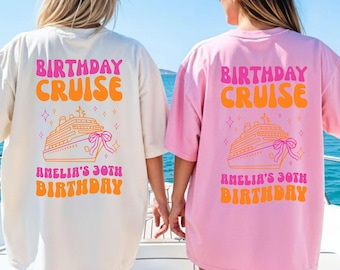 Custom Birthday Cruise Shirts, Personalized Matching Group Trip Comfort Colors Tee