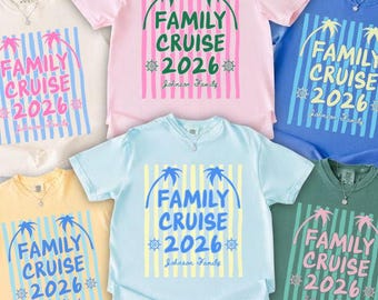 Chemises familiales personnalisées pour croisière, t-shirts couleurs confortables 2026