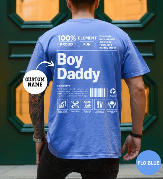 Comfort Colors® Custom Boy Dad Shirt, Funny Dad T-Shirt, Father's Day Gift for Him, Gifts for Dad, Cool Daddy Tee, New Dad Gift