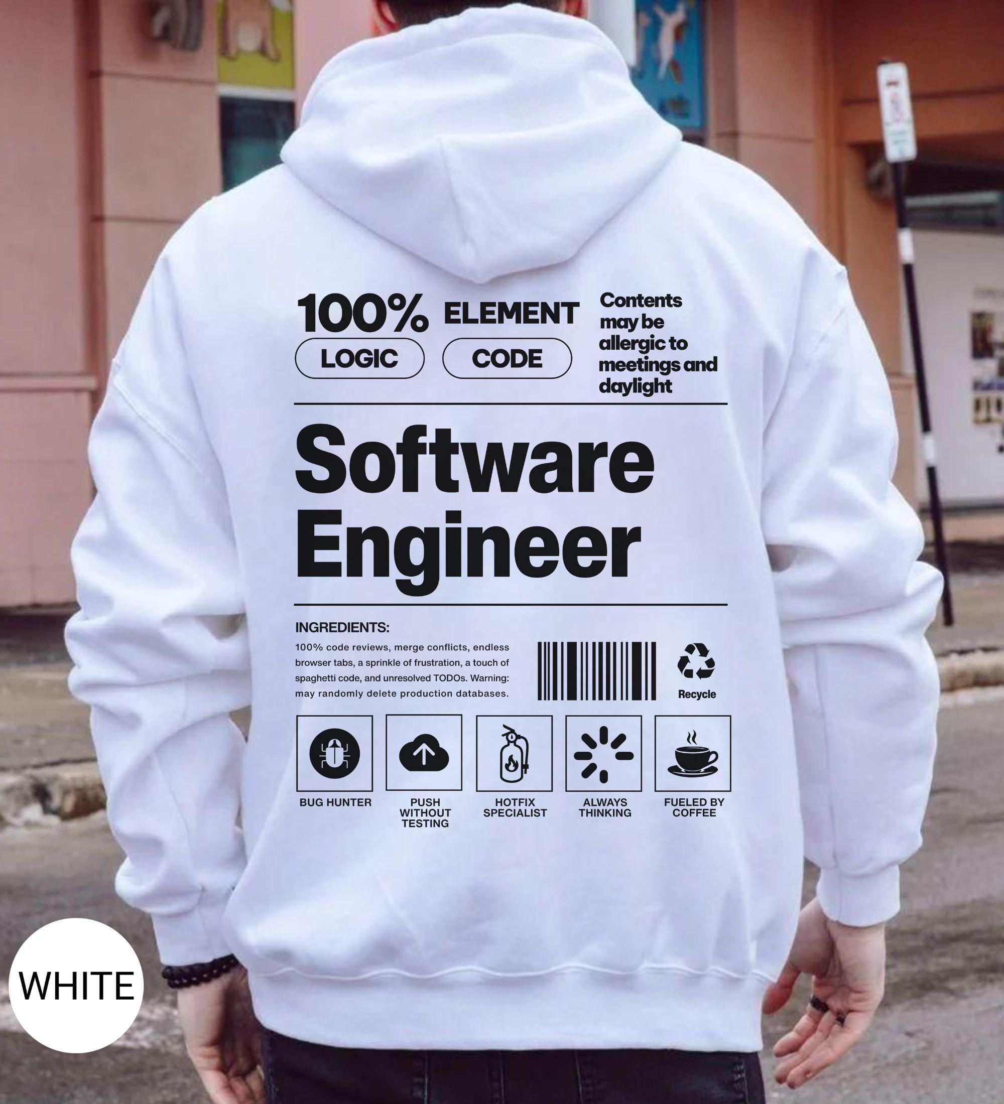 Software Engineer Hoodie Programming Nerd Gift Tech Geek Sweatshirt 