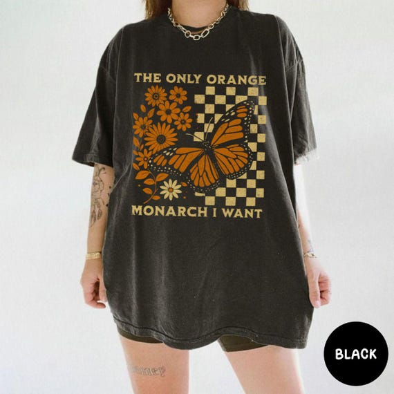 Orange Monarch Butterfly Comfort Colors Shirt, Pro Democracy