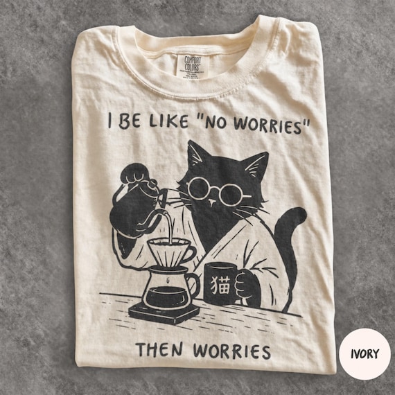 Funny Quote Tee, Overthinker Gift, Black Cat Vintage Graphic Comfort Colors Tee, Funny Mental Health Shirt, Autumn Coffee Lover Gift