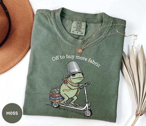 Sewing Comfort Colors Shirt, Funny Frog Tee, Sewing Lover Gift, Funny Quilting Shirt, Needle Worker, Shirt For Quilter