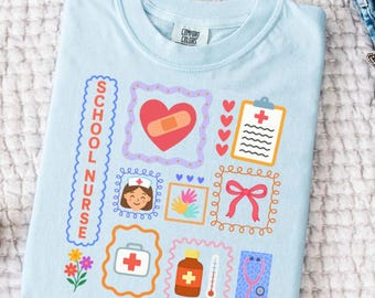 Comfort Colors School Nurse Shirt, Back To School Shirts, School Nurses Gift, Rn Nurse Gifts, First Day Of School Gift, Nurses Week Shirt