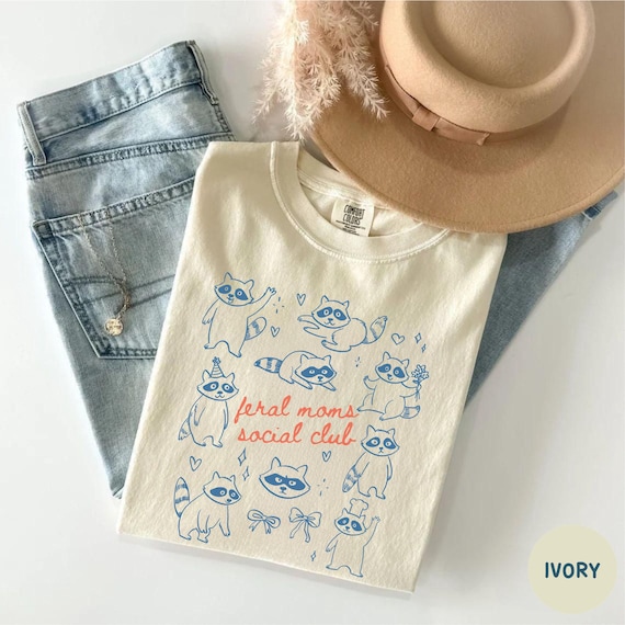 Feral Moms Social Club Shirt, Funny Raccoon Shirt, Mama Shirt, Comfort Colors Raccoon Tee, Feral Mom Gift, Somebody's Feral Wife, Mom Life