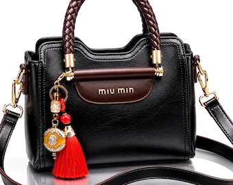 Borsa tote in pelle Miu Min