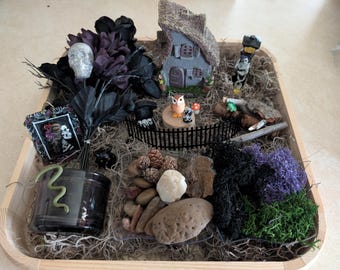 Halloween Enchanted Fairy Garden DIY Kit, Spooky Mini Garden
