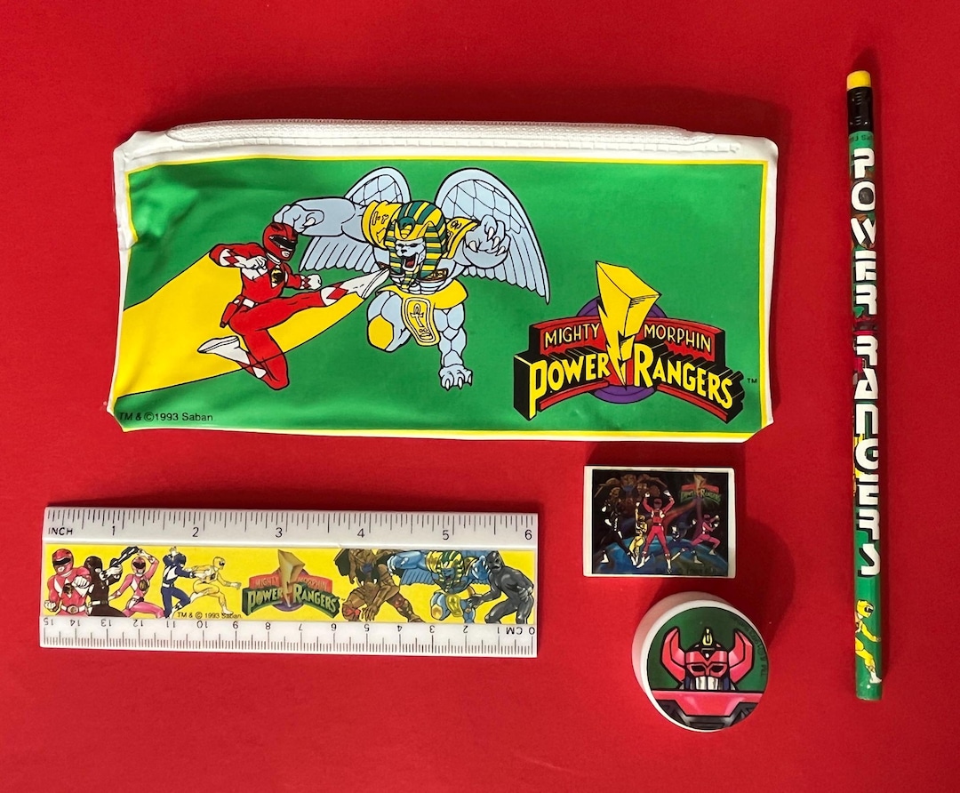 Vintage 1993 Mighty Morphin Power Rangers School Pack Set Retro ...