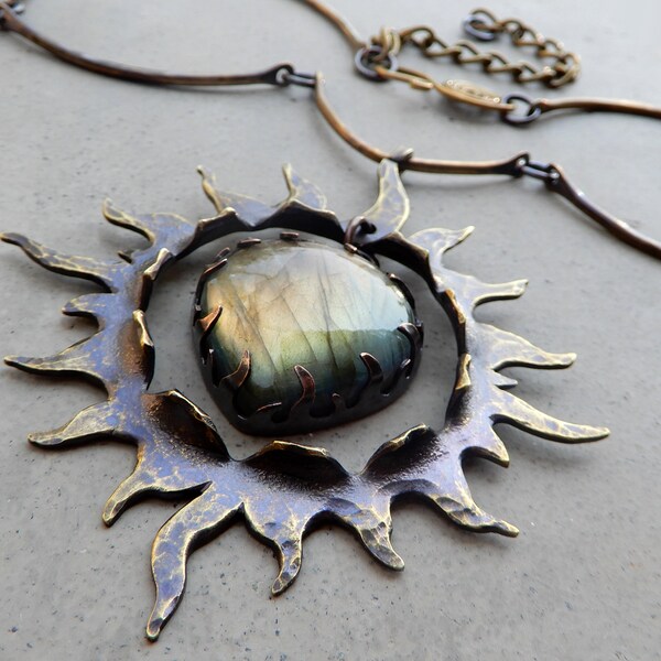 CUSTOM MADE for MELANIE L., Sun Talisman with Labradorite, Spirituality, Power, Strength, Energy, Clarity, Solar Plexus Chakra, Chakra Work