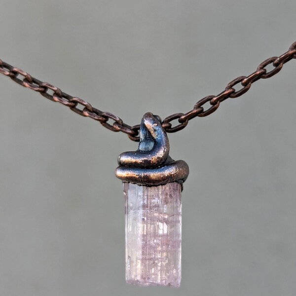 Petite Shakti Amulet with Pink Tourmaline, Rainbow Moonstone, Copper for Attracting Love, Self-Love, Joy, Happiness, Relaxation, Healing