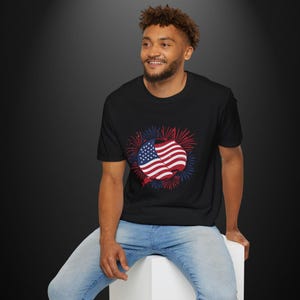 4th of July Fireworks T-Shirt | Stars Stripes and Fireworks Graphic Tee