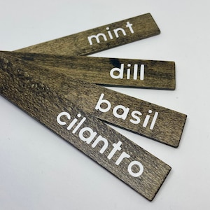 Wooden planter labels