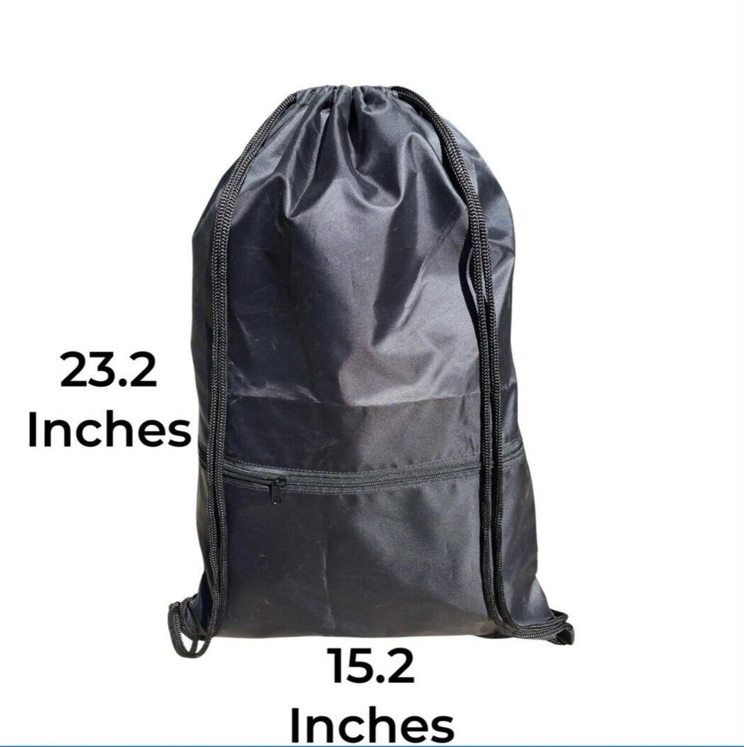 Drawstring Backpack String Bag Sackpack-xl-new-front Zipper Pocket ...