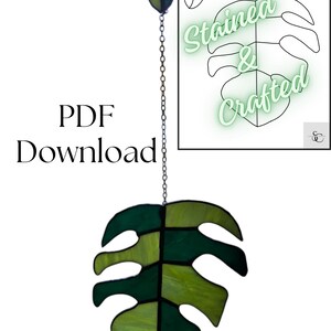 Padrão de vitral de folha de Monstera