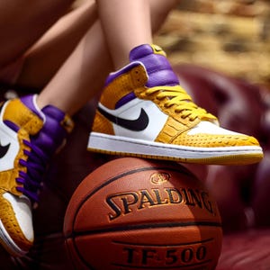 Men&#39;s custom trainers sneakers, Jordan 1 Mid, J1, shoes, handmade, exclusive, leather high quality