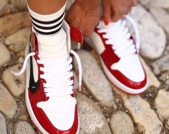 Handmade Italian Leather J1 High-Top Sneakers, Custom Trainers