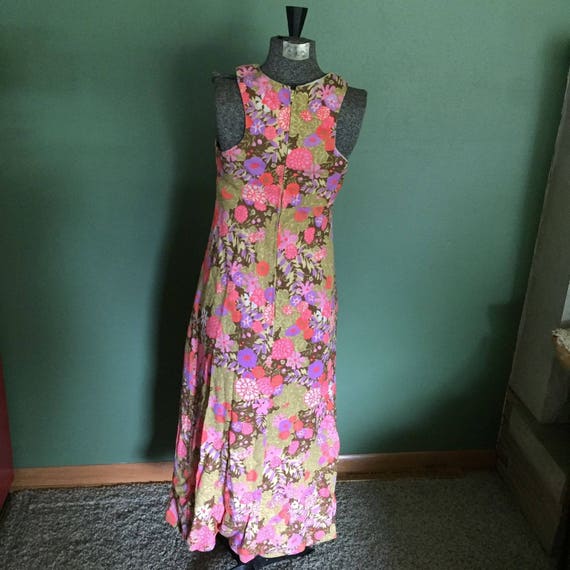 Vintage 1960's Dress - Floral Hawaiian Maxi Dress… - image 5