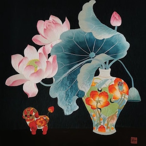 上質な中国製手作りシルク刺繍アート虎の絵画壁飾り蘇州刺繍