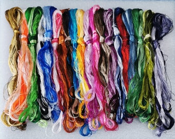 100 colors Hand-dyed 100% natural mulberry silk embroidery floss threads DIY craft