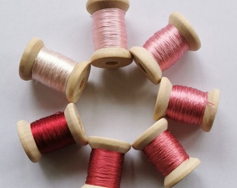 7 spools natural mulberry silk embroidery threads floss DIY craft 35#