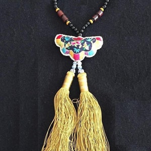 Hand embroidery necklace pendant Unique gift for her