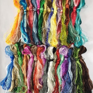 200 colors Hand-dyed 100% natural mulberry silk embroidery floss threads DIY craft