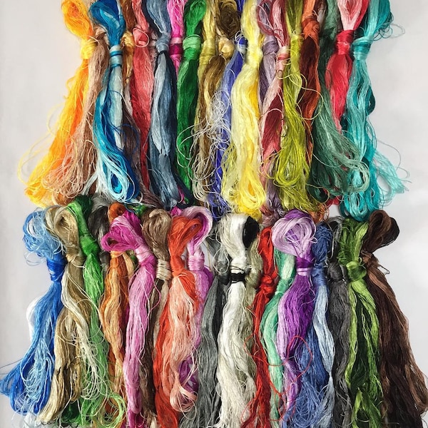 200 couleurs Teint à la main 100% naturel mûrier soie broderie fil de soie fil de fer diY artisanat