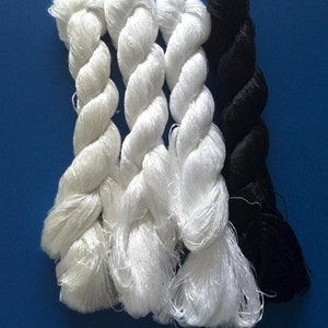 Chinese 100% natural mulberry silk embroidery threads white and black