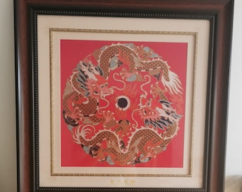 額入り錦織南京雲錦絹織壁飾り 金魚二匹 - Etsy 日本