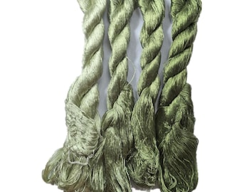 4 meadas de linha de bordar plana de seda natural chinesa de amoreira, sem torção, para Chan Hua Rong Hua 45#