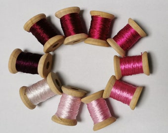 10 spools natural mulberry silk embroidery threads floss DIY craft 25#