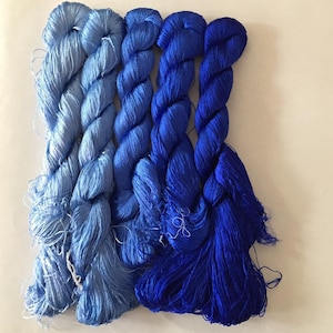 5 skeins hand-dyed 100% natural mulberry silk embroidery floss threads for hand embroidery #110