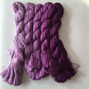 5 skeins hand-dyed 100% natural mulberry silk embroidery floss threads for hand embroidery #28