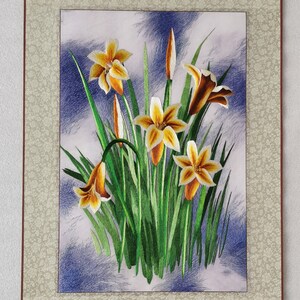 Lilies - Fine Chinese handmade silk embroidery art painting Suzhou Embroidery