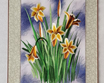 Lilies - Fine Chinese handmade silk embroidery art painting Suzhou Embroidery