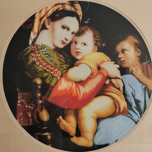 Madonna of the Chair Chinese Suzhou handmade silk embroidery art painting wall decor