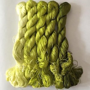5 skeins hand-dyed 100% natural mulberry silk embroidery floss threads for hand embroidery #99