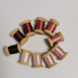 10 spools natural mulberry silk embroidery threads floss DIY craft 24#