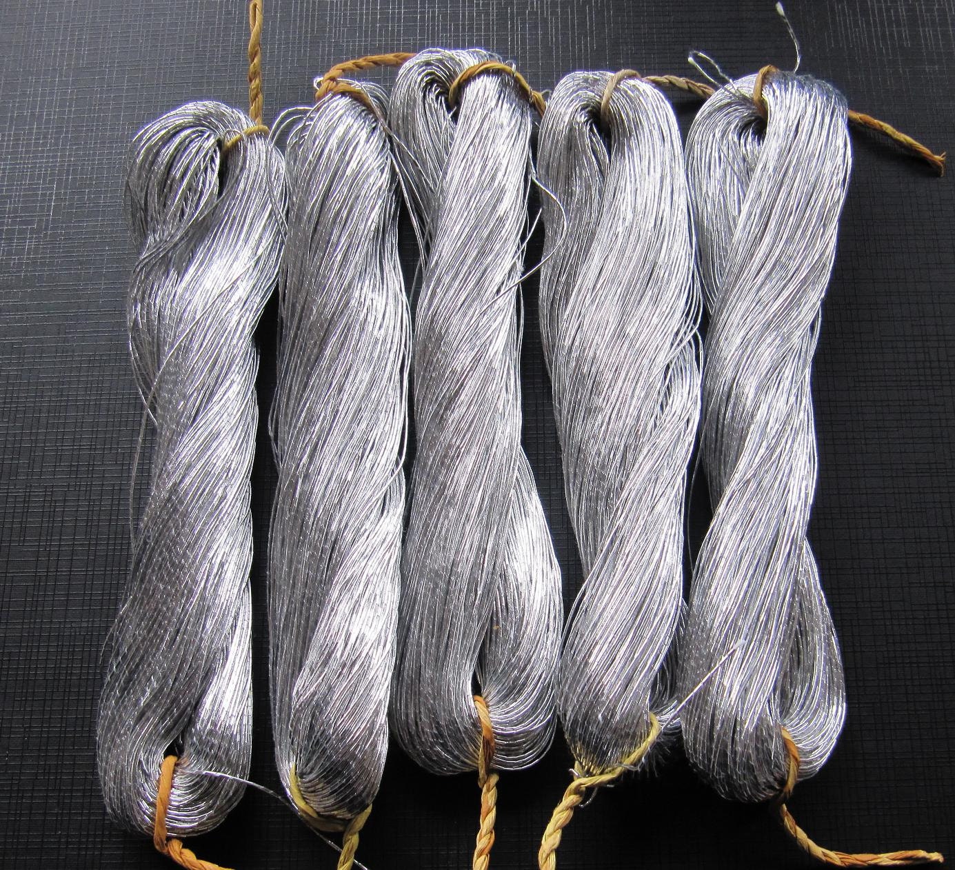 5 Skeins Chinese Hand Embroidery Silver Metallic Threads 65M per Skein ...
