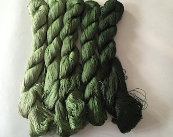5 skeins hand-dyed 100% natural mulberry silk embroidery floss threads for hand embroidery #45