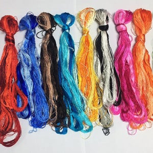 50 colors Hand-dyed 100% natural mulberry silk embroidery floss threads for hand embroidery DIY Craft image 1