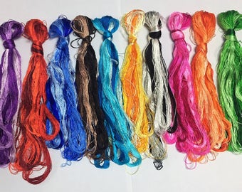 50 kolorów Ręcznie barwione 100% naturalne jedwabne hafty morwowe nici dentystyczne do haftu ręcznego DIY Craft