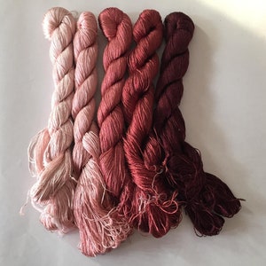 5 skeins hand-dyed 100% natural mulberry silk embroidery floss threads for hand embroidery 24 image 1