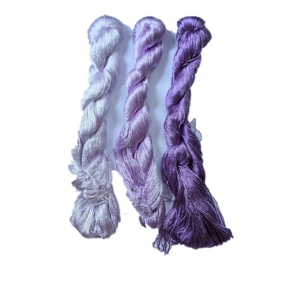 Lot 5 Écheveaux Soie Mûrier Naturelle Blanc – 440 M Chacun, Broderie & Point De Croix Main