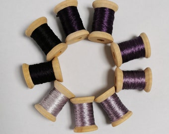 9 spools natural mulberry silk embroidery threads floss DIY craft 74#