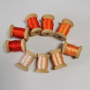 9 spools natural mulberry silk embroidery threads floss DIY craft 26#