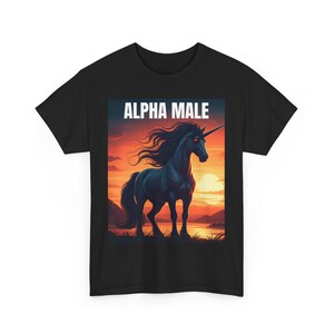 Alpha Male T-Shirt Tee Top Funny Meme Unicorn Gift Unisex Prank Fathers Day